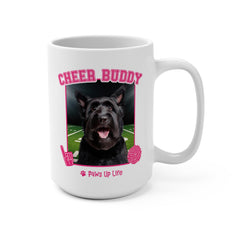 Black Russian Terrier Football Cheer Buddy Cheerleading Dog 15oz Large Coffee Mug Ceramic Drinkware Tea Washable | Paws Up Life, LLC