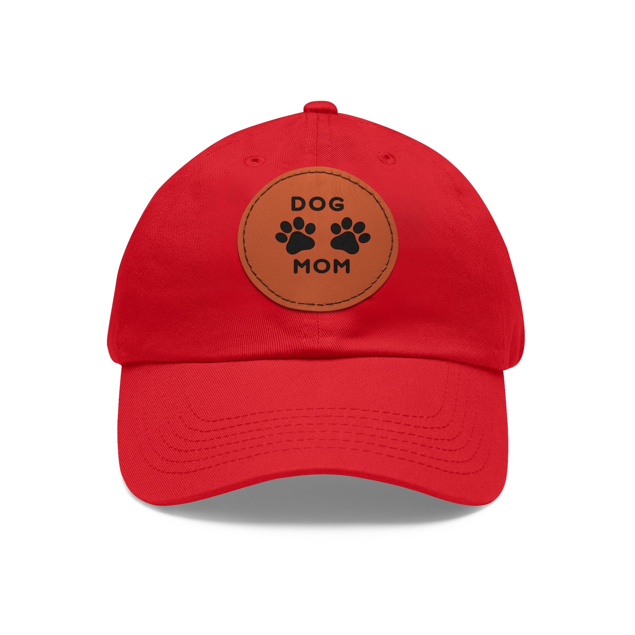 Dog Mom Embroidered Hat For Proud Pet Owners. Sylish Baseball Cap. Dog Mom Hat with Leather Patch (Round)| Gift For Her| Mother's Day| Birthday|Christmas| New Puppy| New Pet Owner| Pet Adoption