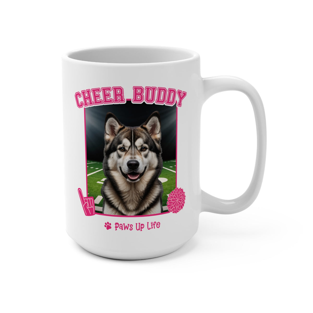 Alaskan Malamute Cheer Buddy Cheerleading Dog 15oz Large Coffee Mug Ceramic Drinkware Tea Washable