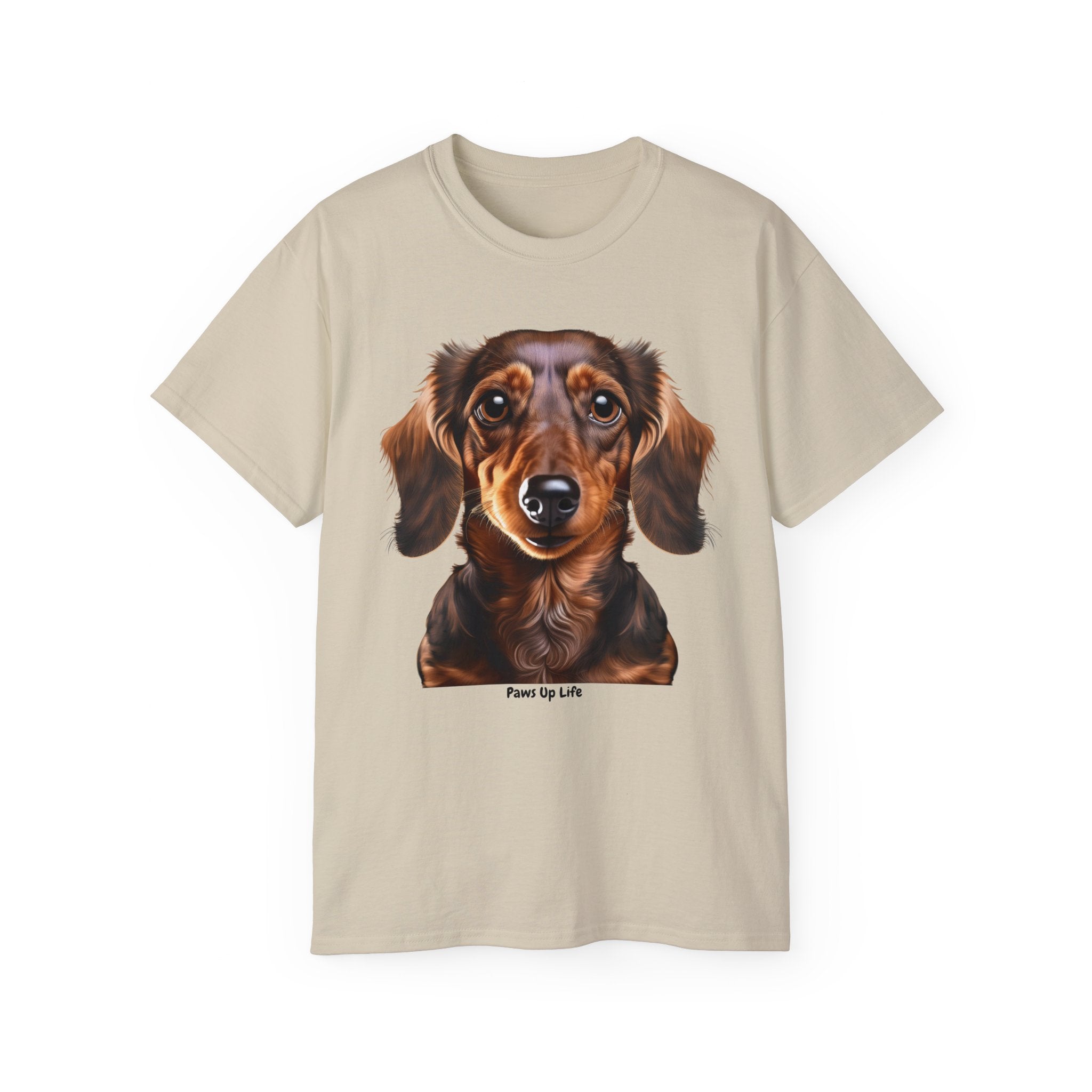 Dachshund Brown Long Haired Gilden Unisex Ultra Cotton Short Sleeve T Shirt By Paws Up Life