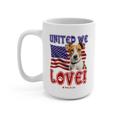 Jack Russell Dog United We Love 15oz Large Coffee Mug Ceramic Drinkware Tea Washable | Paws Up Life, LLC