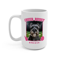 Miniature Schnauzer Football Cheer Buddy Cheerleading Dog 15oz Large Coffee Mug Ceramic Drinkware Tea Washable | Paws Up Life, LLC