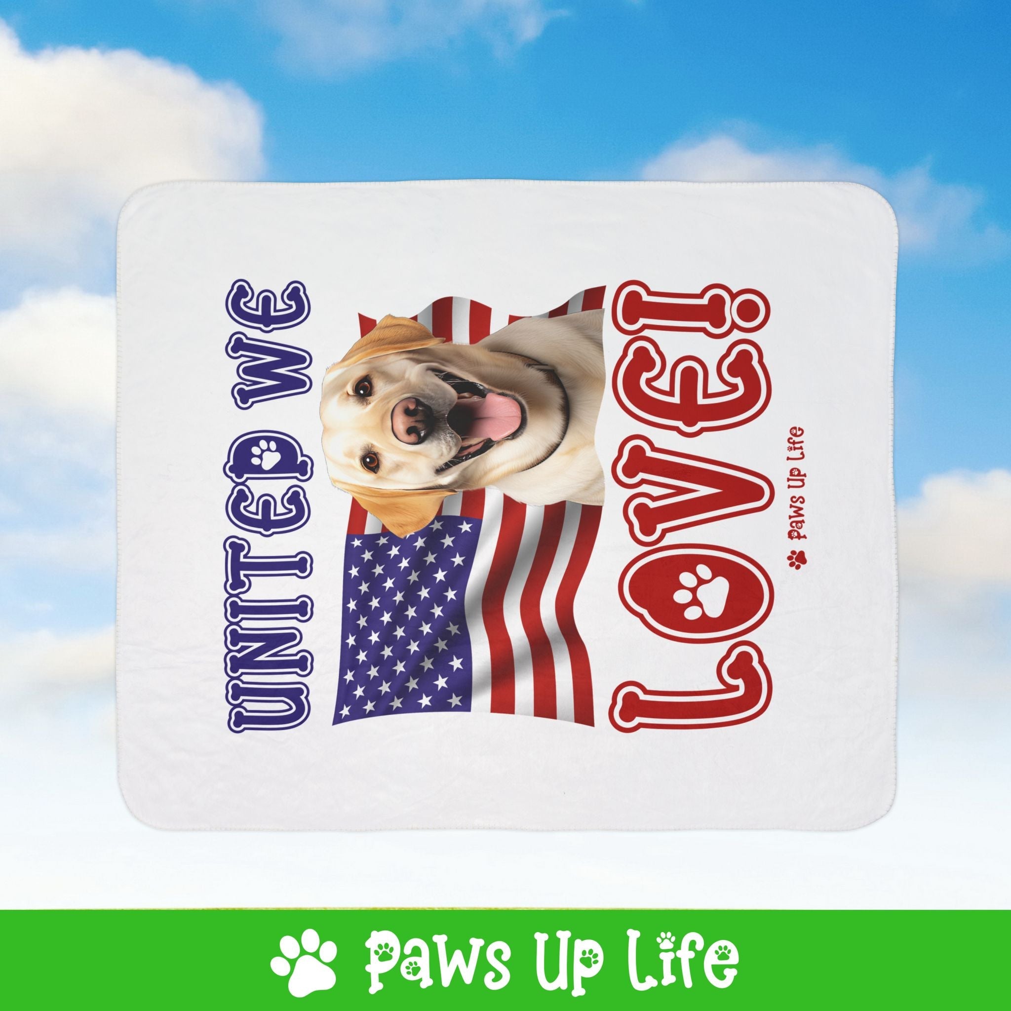 Yellow Lab Labrador Retriever Dog United We Love Fleece Sherpa Blanket - Perfect for Snuggling and Cozy Napping | Paws Up Life, LLC