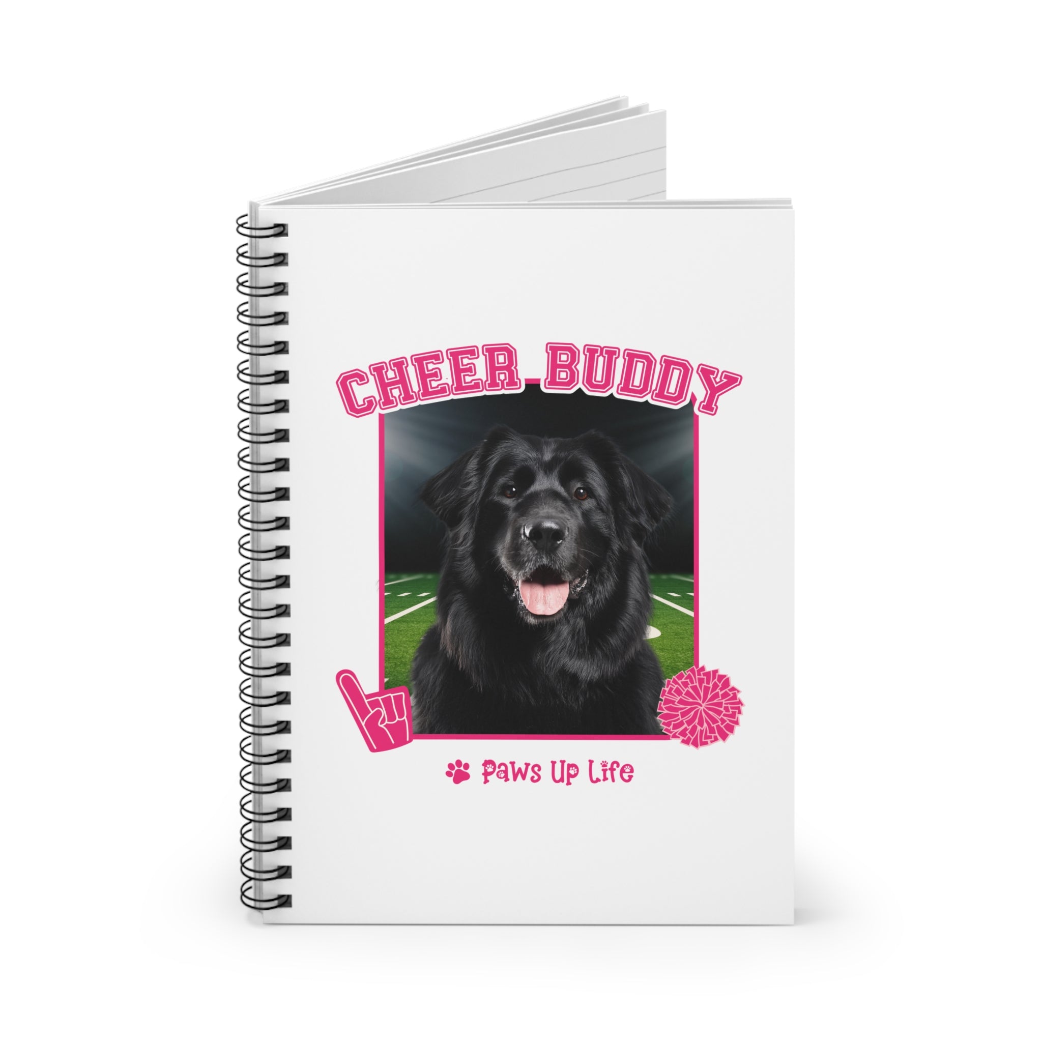 Great Pyrenes Football Cheer Buddy Cheerleading Dog Spiral Notebook for Office and Home - Ruled Line | Paws Up Life, LLC