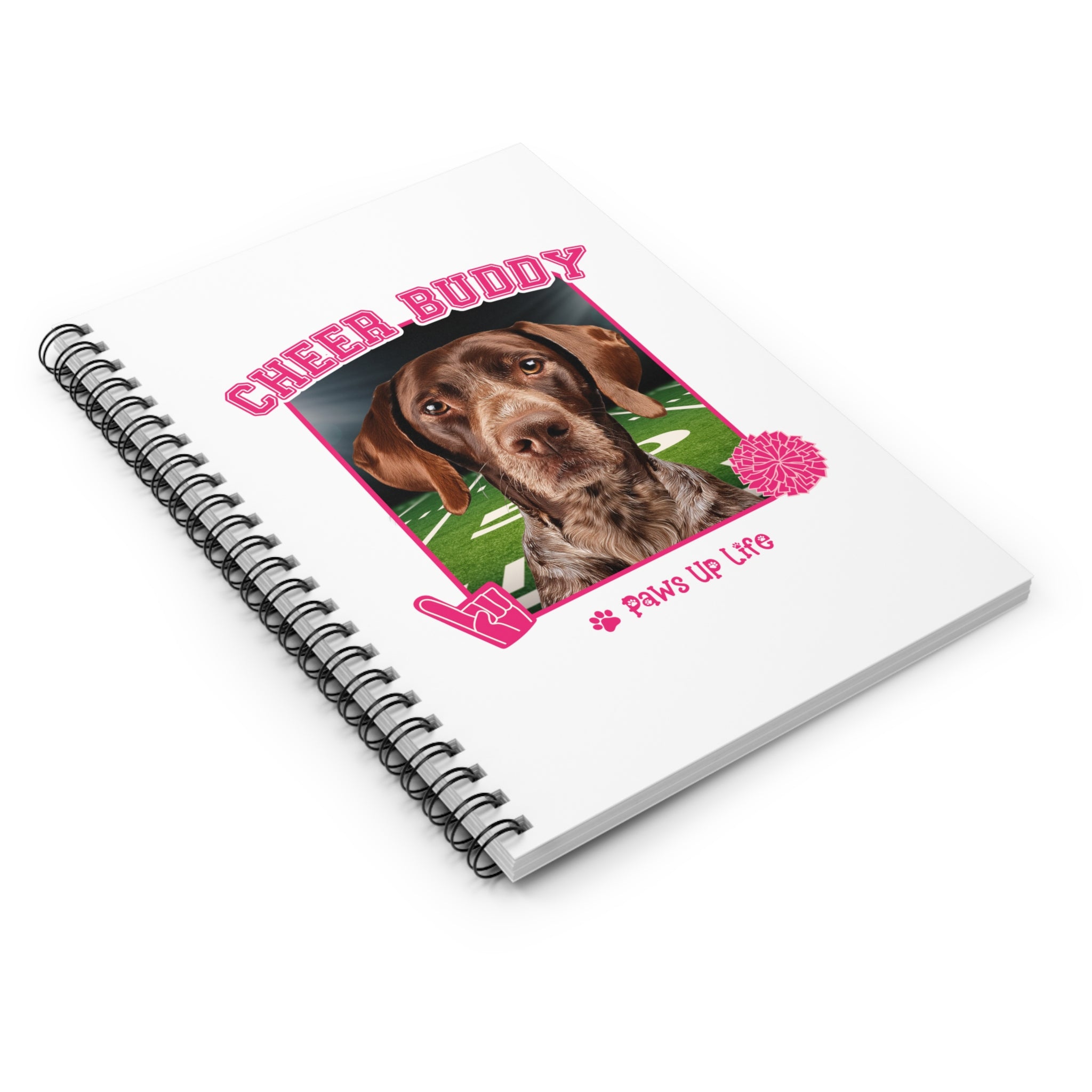 German Shorthaired Pointer Football Cheer Buddy Cheerleading Dog Spiral Notebook for Office and Home | Paws Up Life, LLC