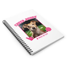 Whippet Football Cheer Buddy Cheerleading Dog Spiral Notebook for Office and Home - Ruled Line