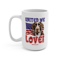 German Wirehaired Pointer Dog United We Love 15oz Large Coffee Mug Ceramic Drinkware Tea Washable | Paws Up Life, LLC