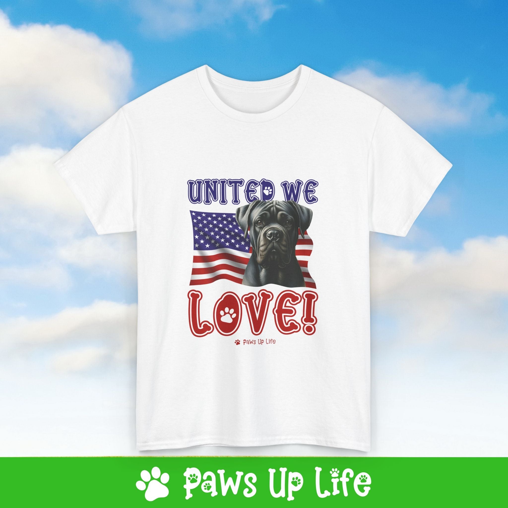 Cane Corso Dog United We Love Dog Tee, Shirt, Unisex Pet Lover Gift, Dog Mom Dad Tshirt, Animal Rescue Advocate, Cute Puppy Graphic Top Classic Collar | Paws Up Life, LLC