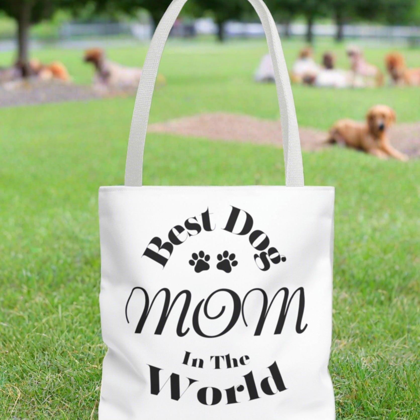 Best Dog Mom In The World Canvas Bag: Stylish Tote for Proud Pet Moms - Tote Bag (AOP)| Mother's Day| Birthday| Christmas| Gift For Her| New Puppy| Pet Adoption| Dog Mom