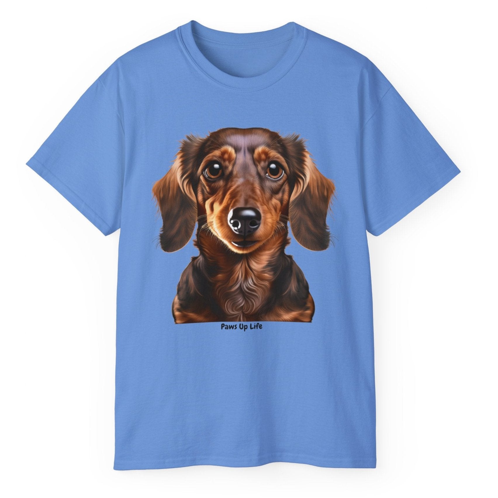 Dachshund Brown Long Haired Gilden Unisex Ultra Cotton Short Sleeve T Shirt By Paws Up Life