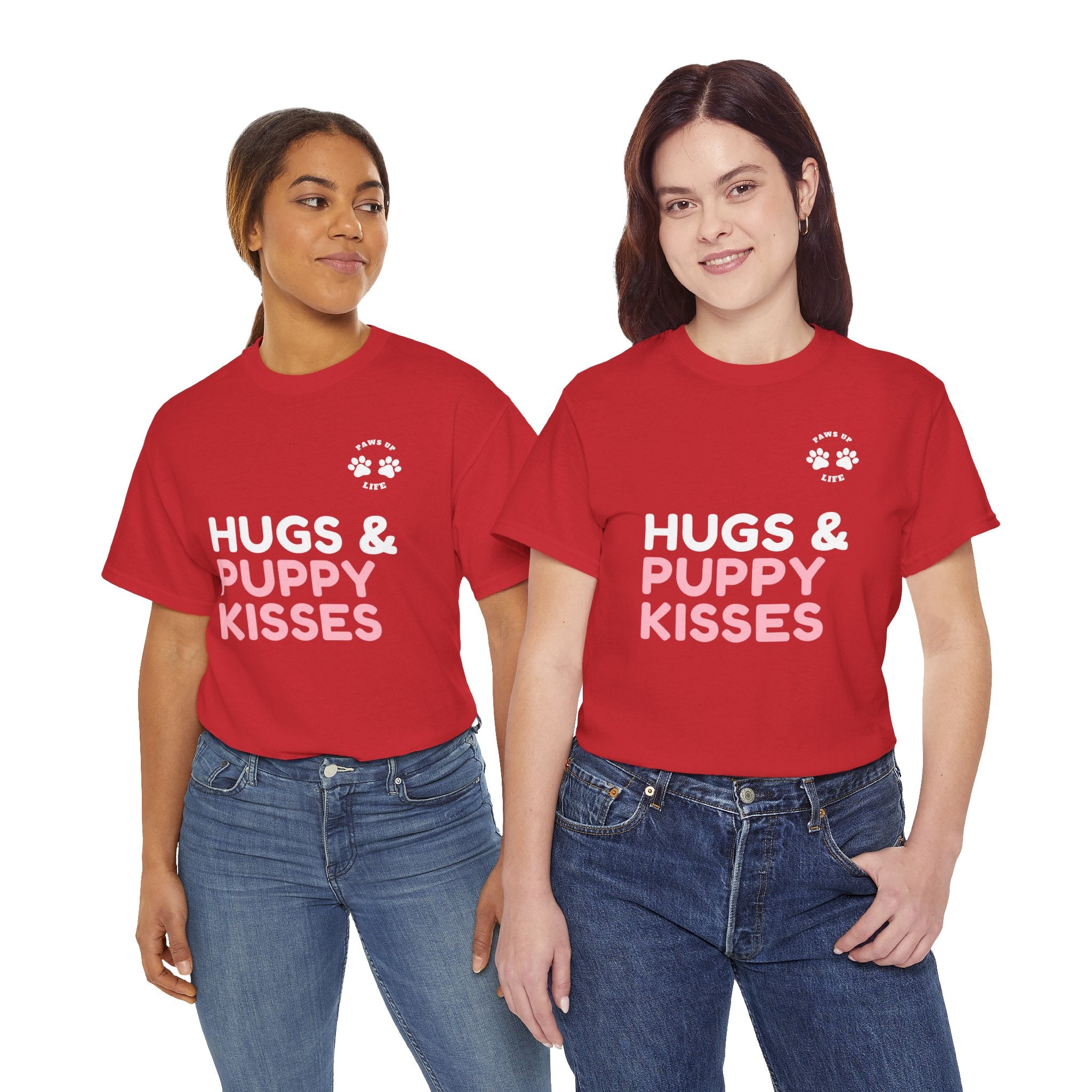 Hugs & Puppy Kisses Dog Mom or Dad Unisex T-Shirt - Gifts for Pet-Loving Parents |Unisex Heavy Cotton GildanTee