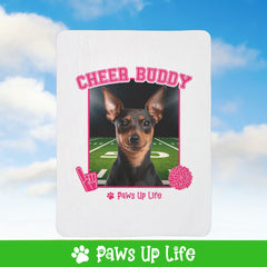 Miniature Pinscher Football Cheer Buddy Cheerleading Dog Fleece Sherpa Blanket - Perfect for Snuggling and Cozy Napping | Paws Up Life, LLC