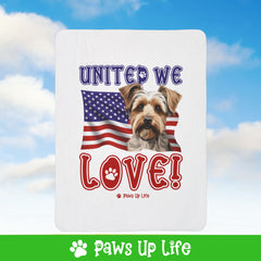 Biewer Terrier Dog United We Love Fleece Sherpa Blanket - Perfect for Snuggling and Cozy Napping | Paws Up Life, LLC