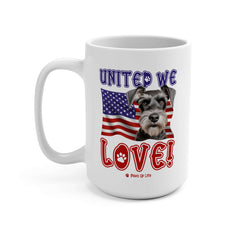 Miniature Schnauzer Dog United We Love 15oz Large Coffee Mug Ceramic Drinkware Tea Washable | Paws Up Life, LLC