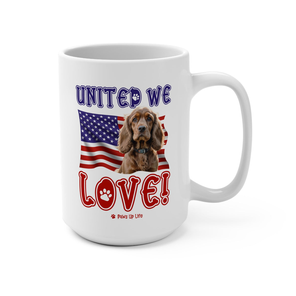 Cocker Spaniel Dog United We Love 15oz Large Coffee Mug Ceramic Drinkware Tea Washable | Paws Up Life, LLC