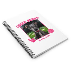 Italian Greyhound Football Cheer Buddy Cheerleading Dog Spiral Notebook for Office and Home - Ruled Line | Paws Up Life, LLC