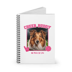 Collie Football Cheer Buddy Cheerleading Dog Spiral Notebook for Office and Home - Ruled Line | Paws Up Life, LLC