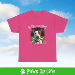 Bull Terrier Football Cheer Buddy Cheerleading Dog Tee, Shirt, Unisex Pet Lover Gift, Dog Mom Dad Tshirt, Animal Rescue Advocate, Cute Puppy Graphic Top Classic Collar | Paws Up Life, LLC