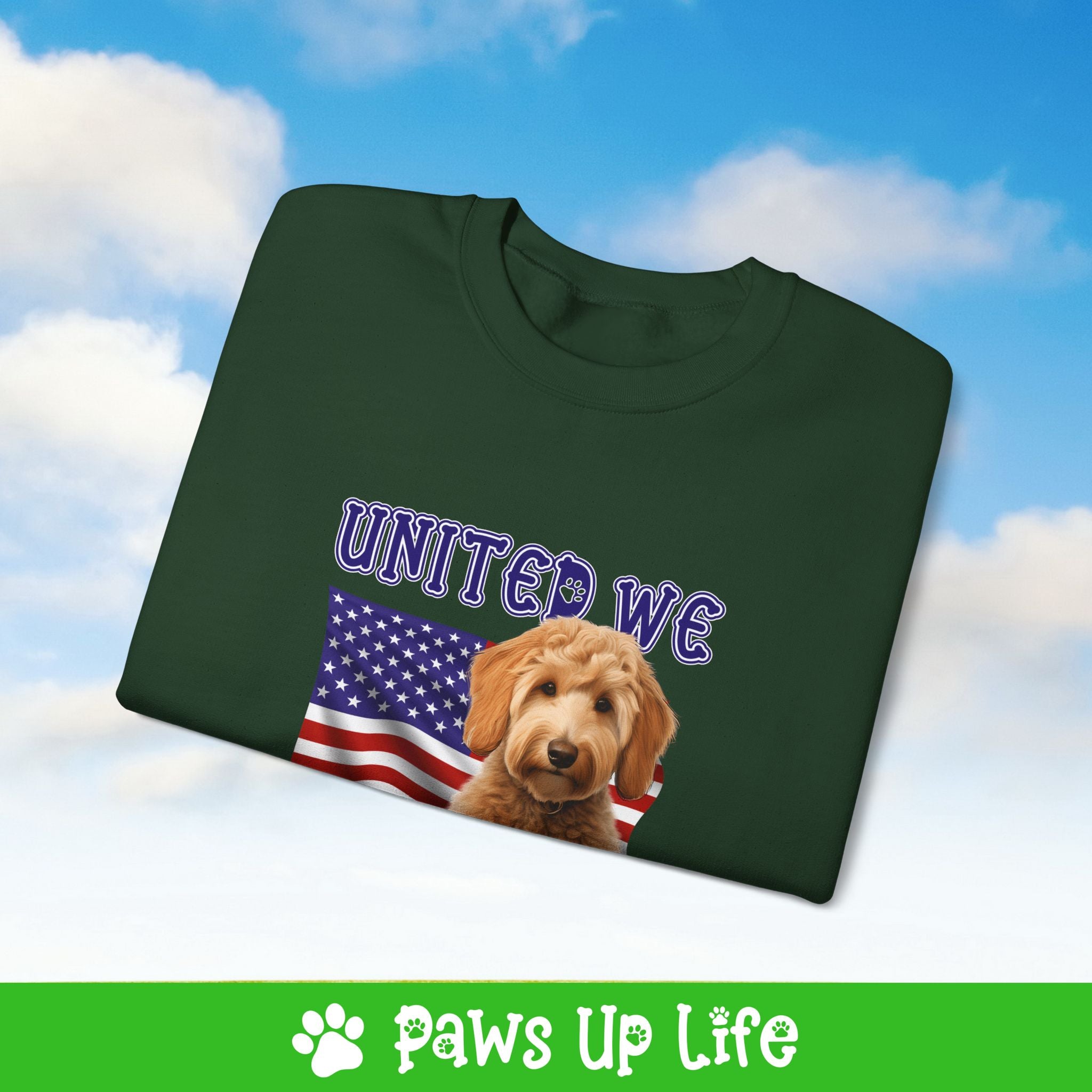 Groodle Dog United We Love Dog Crewneck Sweatshirt, Unisex Gift for Animal Lovers, Dog Mom Dad Sweatshirt, Cute Dog Lover Apparel, Fun Pet | Paws Up Life, LLC