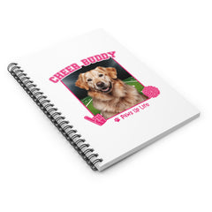 Golden Retriever Football Cheer Buddy Cheerleading Dog Spiral Notebook for Office and Home - Ruled Line | Paws Up Life, LLC