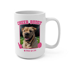 Chinese Shar Pei Football Cheer Buddy Cheerleading Dog 15oz Large Coffee Mug Ceramic Drinkware Tea Washable | Paws Up Life, LLC