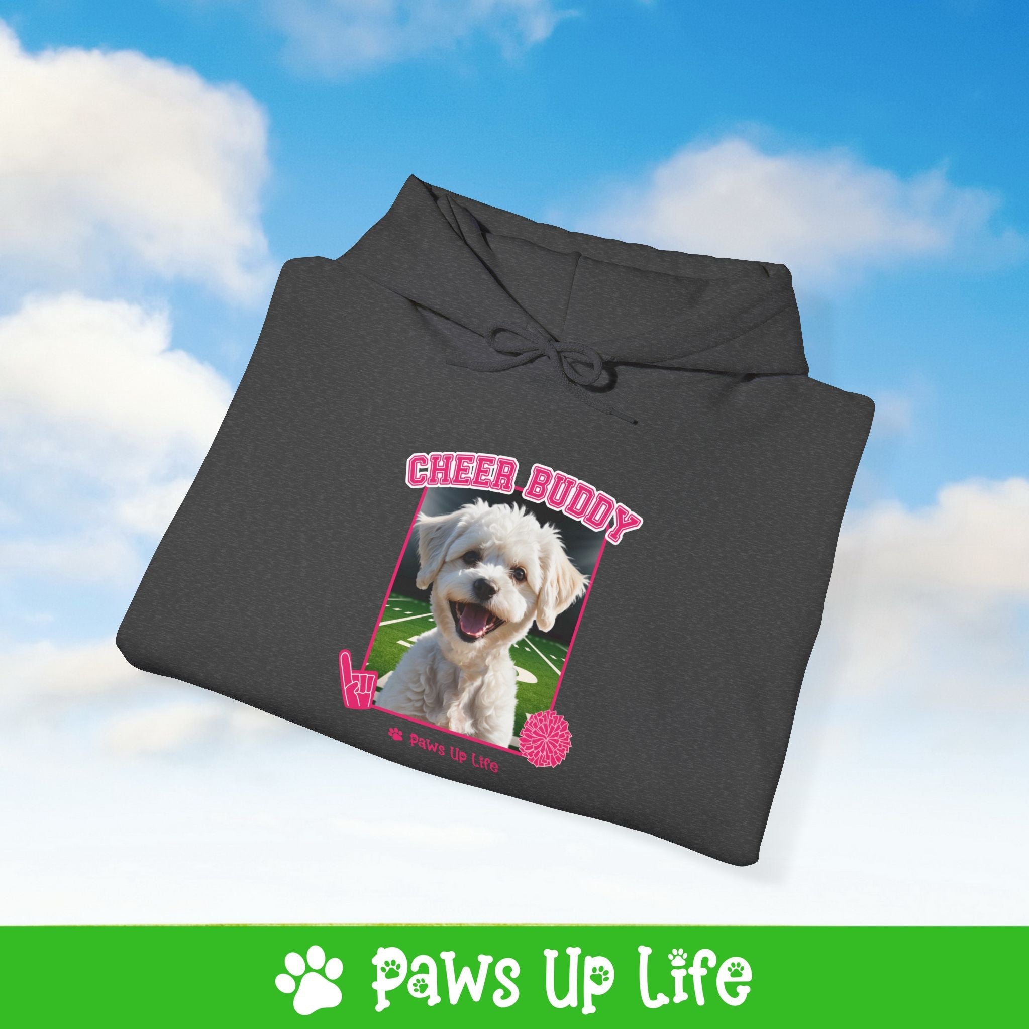 Bichons Frise Football Cheer Buddy Cheerleading Dog Unisex Hoodie Hooded Sweatshirt Classic Comfy Cotton | Paws Up Life, LLC