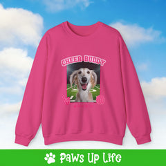 Saluki Football Cheer Buddy Cheerleading Dog Crewneck Sweatshirt, Unisex Gift for Animal Lovers, Dog Mom Dad Sweatshirt, Cute Dog Lover Apparel, Fun Pet | Paws Up Life, LLC