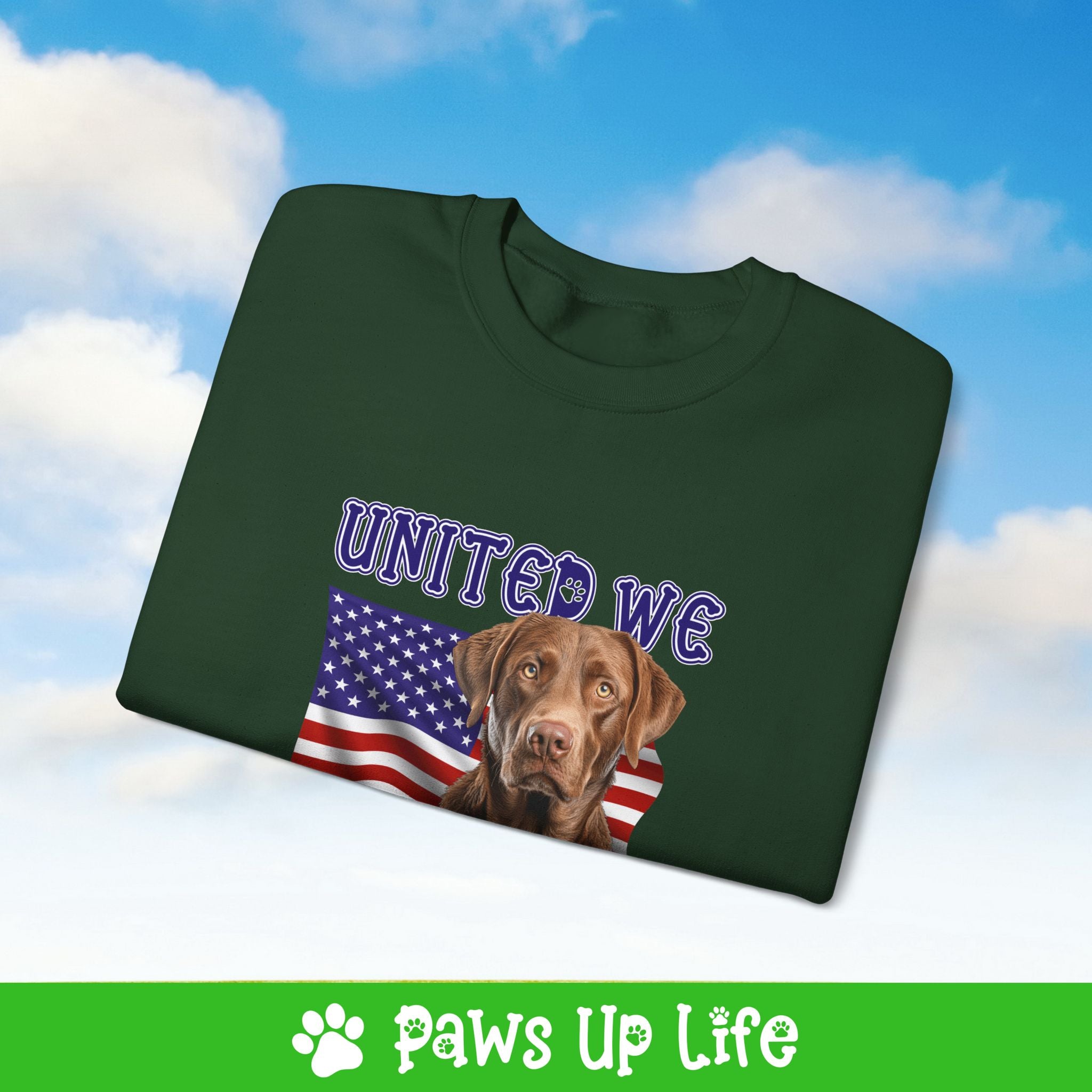 Chesapeake Bay Retriever Dog United We Love Dog Crewneck Sweatshirt, Unisex Gift for Animal Lovers, Dog Mom Dad Sweatshirt, Cute Dog Lover Apparel, Fun Pet | Paws Up Life, LLC