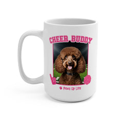 Brown Poodle Football Cheer Buddy Cheerleading Dog 15oz Large Coffee Mug Ceramic Drinkware Tea Washable | Paws Up Life, LLC