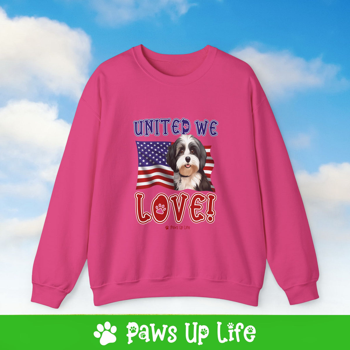 Havanese Dog United We Love Dog Crewneck Sweatshirt, Unisex Gift for Animal Lovers, Dog Mom Dad Sweatshirt, Cute Dog Lover Apparel, Fun Pet