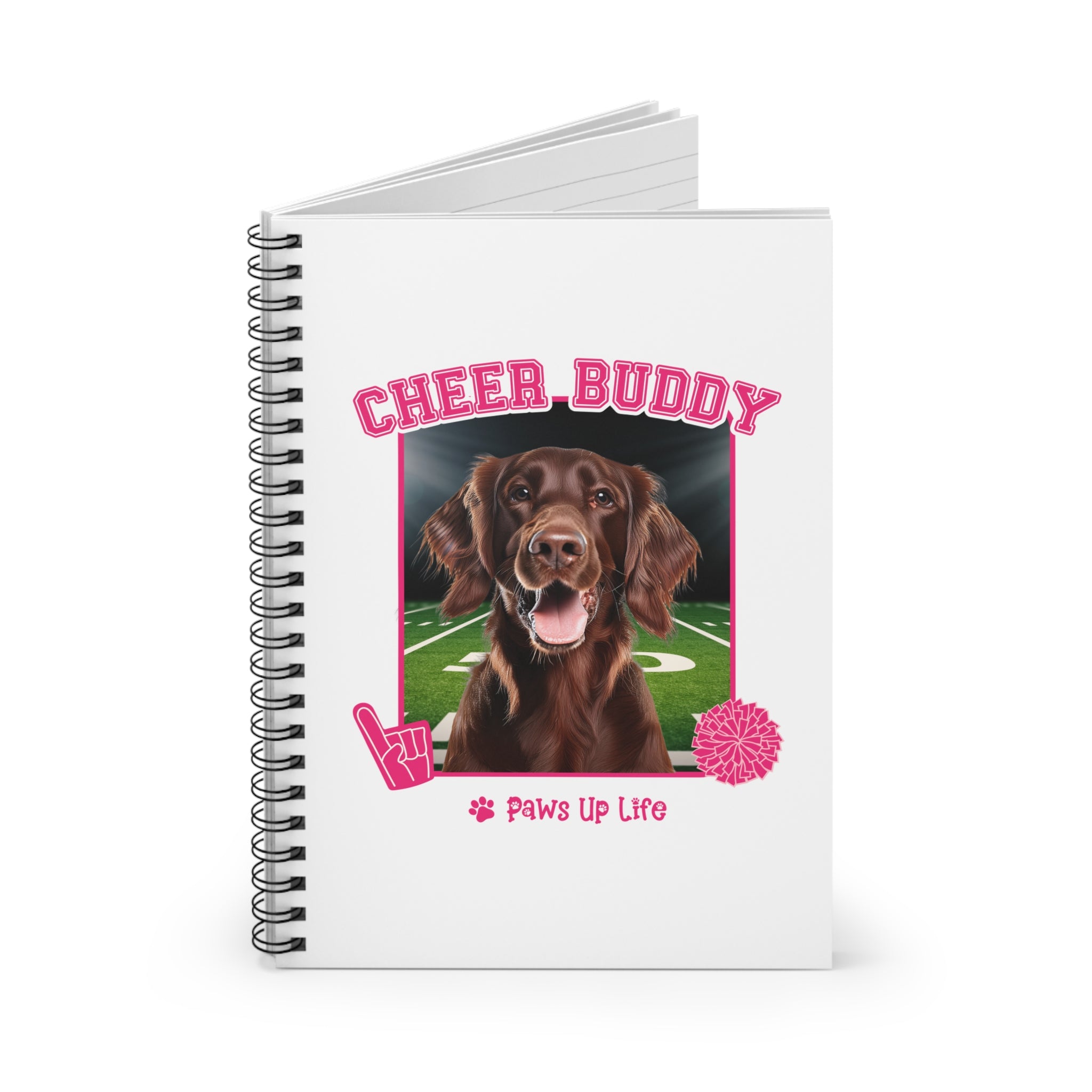 Irish Setter Football Cheer Buddy Cheerleading Dog Spiral Notebook for Office and Home - Ruled Line | Paws Up Life, LLC