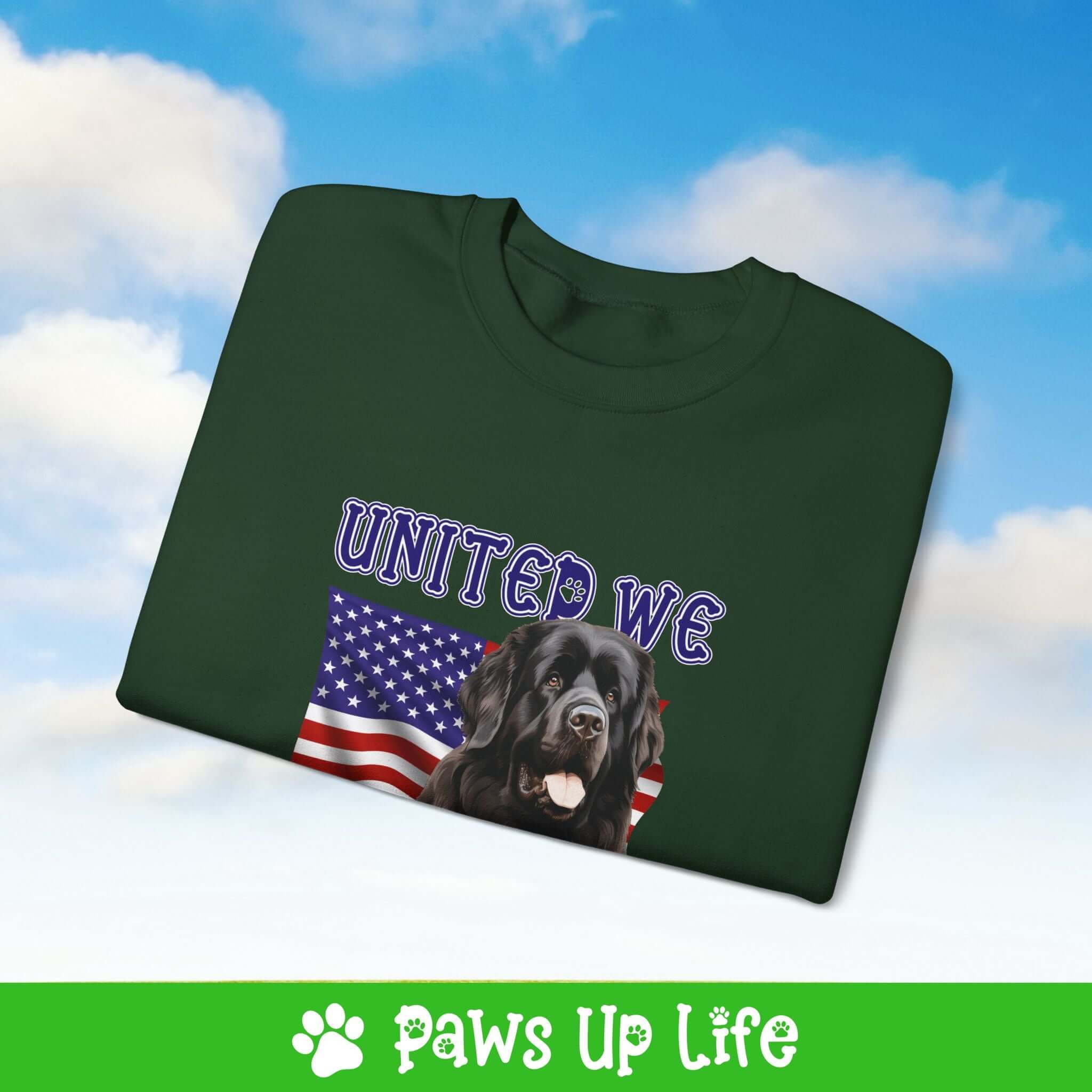 Newfoundland Dog United We Love Dog Crewneck Sweatshirt, Unisex Gift for Animal Lovers, Dog Mom Dad Sweatshirt, Cute Dog Lover Apparel, Fun Pet | Paws Up Life, LLC