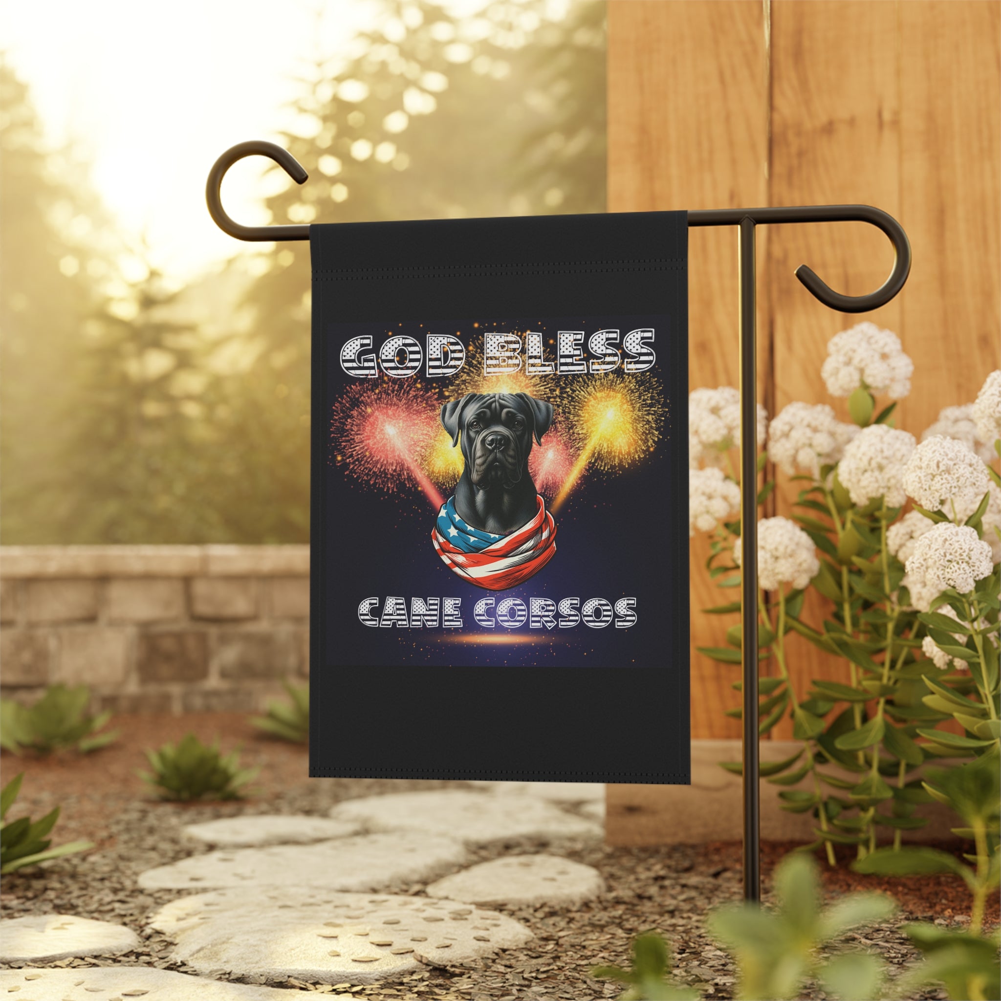 God Bless Cane Corso Patriotic Garden & House Banner