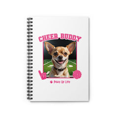 Chihuahua Football Cheer Buddy Cheerleading Dog Spiral Notebook for Office and Home - Ruled Line | Paws Up Life, LLC