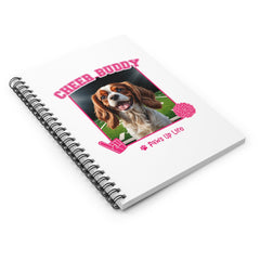 Cavalier King Charles Spaniel Football Cheer Buddy Cheerleading Dog Spiral Notebook for Office and Home - Ruled Line | Paws Up Life, LLC