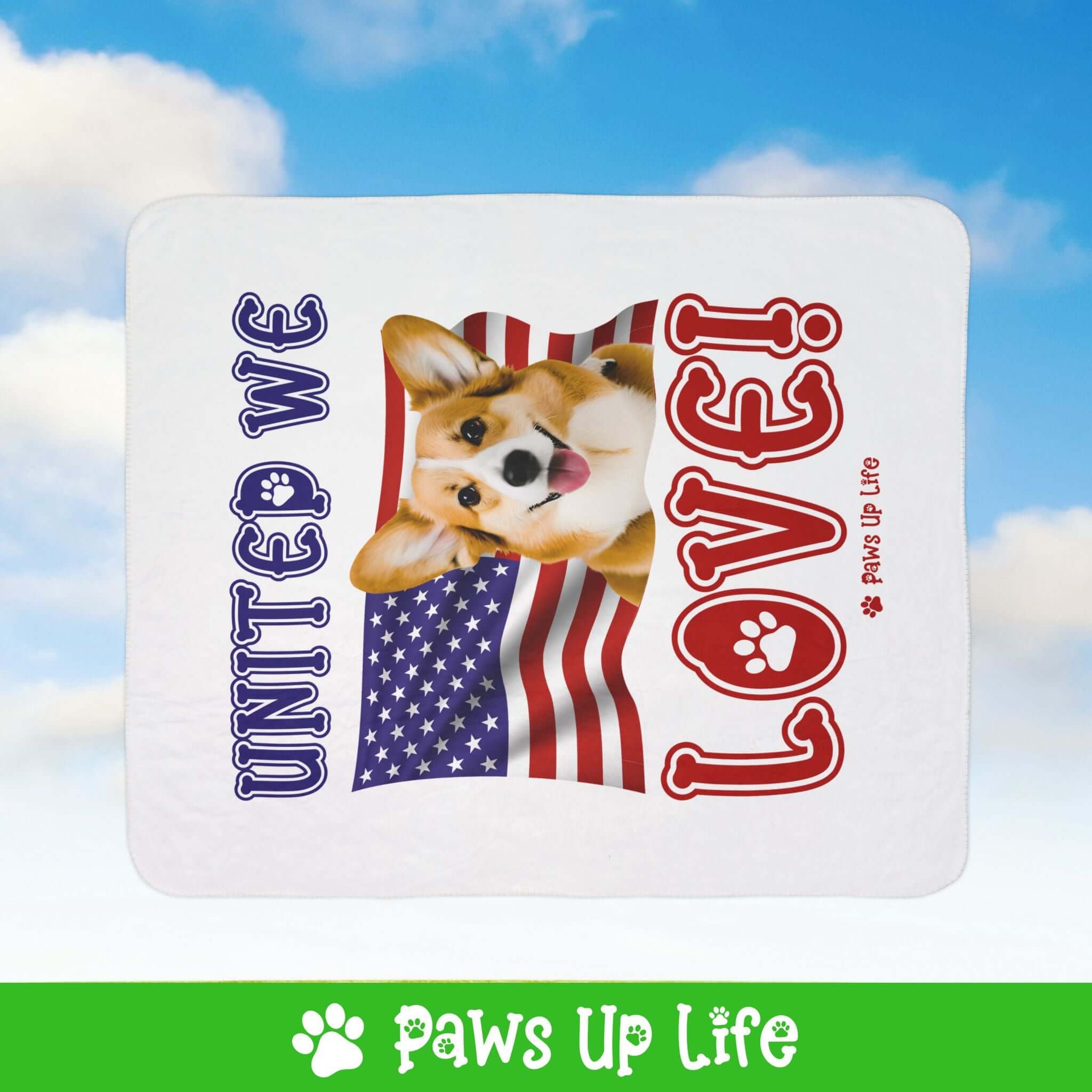 Pembroke Welsh Corgi Dog United We Love Fleece Sherpa Blanket - Perfect for Snuggling and Cozy Napping | Paws Up Life, LLC