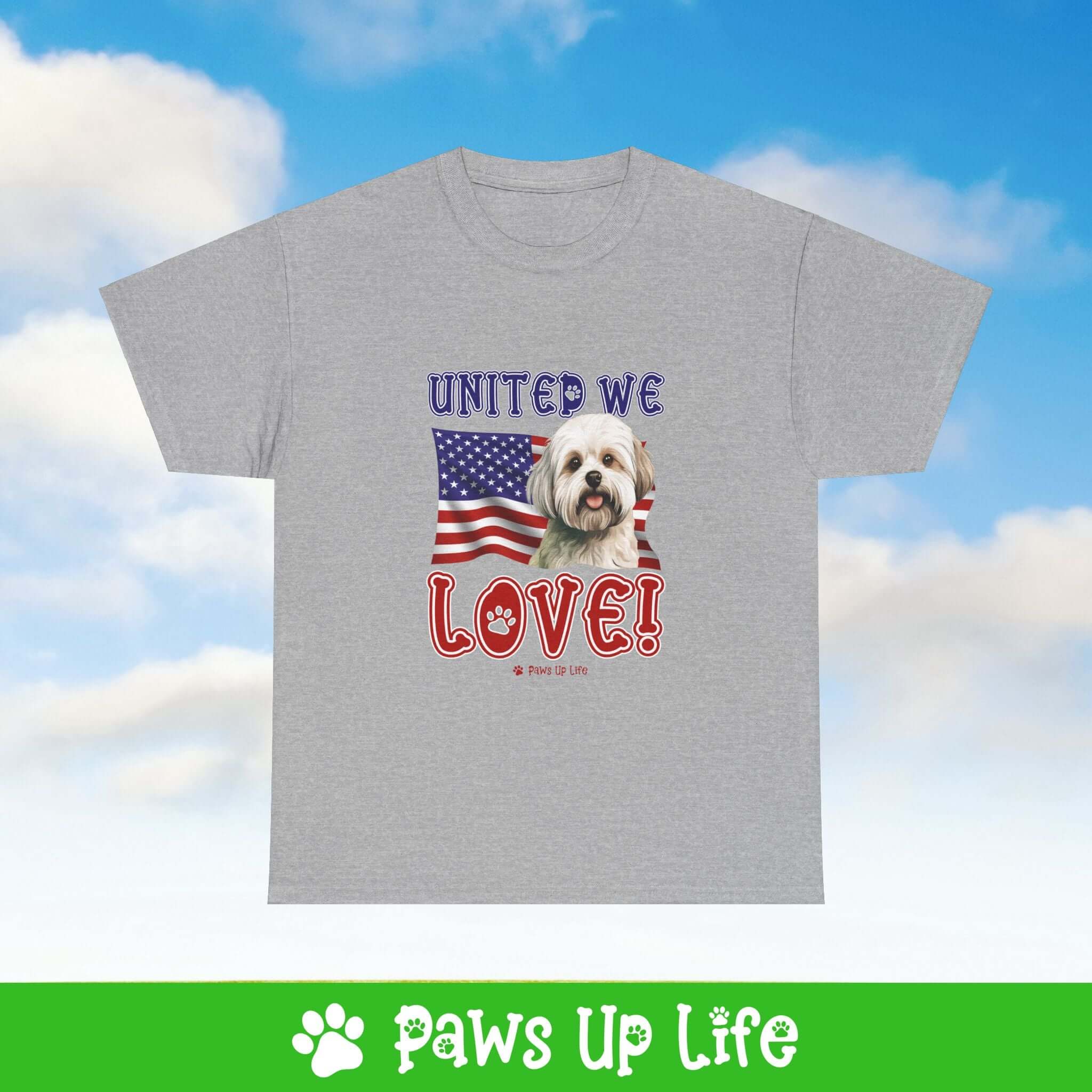 Maltese Dog United We Love Dog Tee, Shirt, Unisex Pet Lover Gift, Dog Mom Dad Tshirt, Animal Rescue Advocate, Cute Puppy Graphic Top Classic Collar | Paws Up Life, LLC