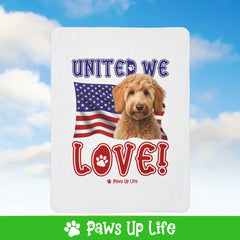 Groodle Dog United We Love Fleece Sherpa Blanket - Perfect for Snuggling and Cozy Napping | Paws Up Life, LLC