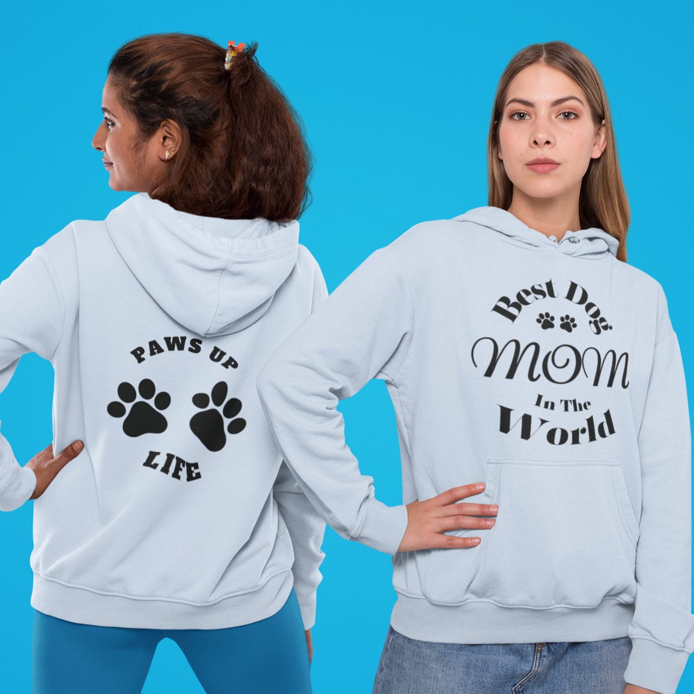 Best Dog Mom in the World Hoodie With The Paws Up Logo On The Back | Cozy & Stylish Gift for Dog Moms - Unisex Heavy Blend™ Hooded Sweatshirt. Great Gift For Dog Mom, Gift For Her