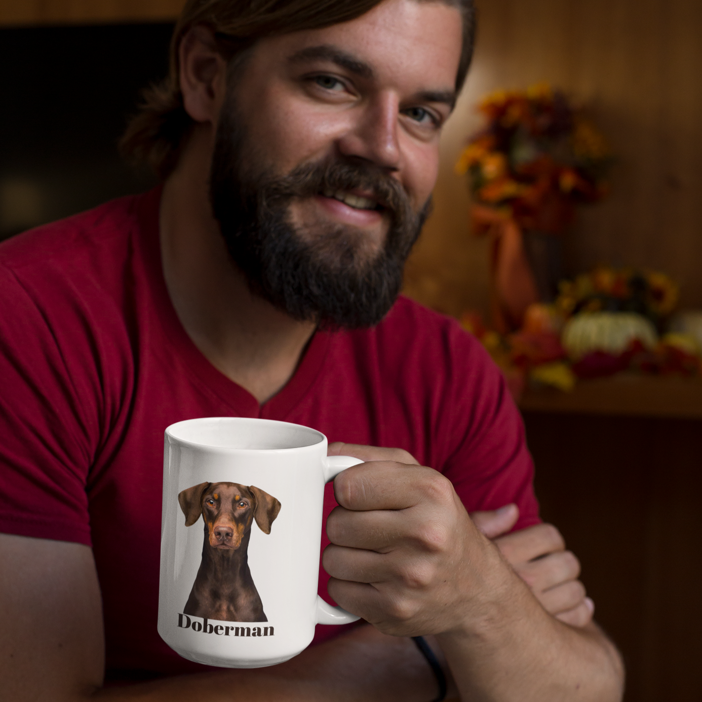 Doberman Lover's 15 oz Coffee Mug: Unique Canine Design for Dog Enthusiasts | Premium Quality Ceramic - Ceramic Mug 15oz, Great Gift For Dog Mom Or Dog Dad, Adults And Kids