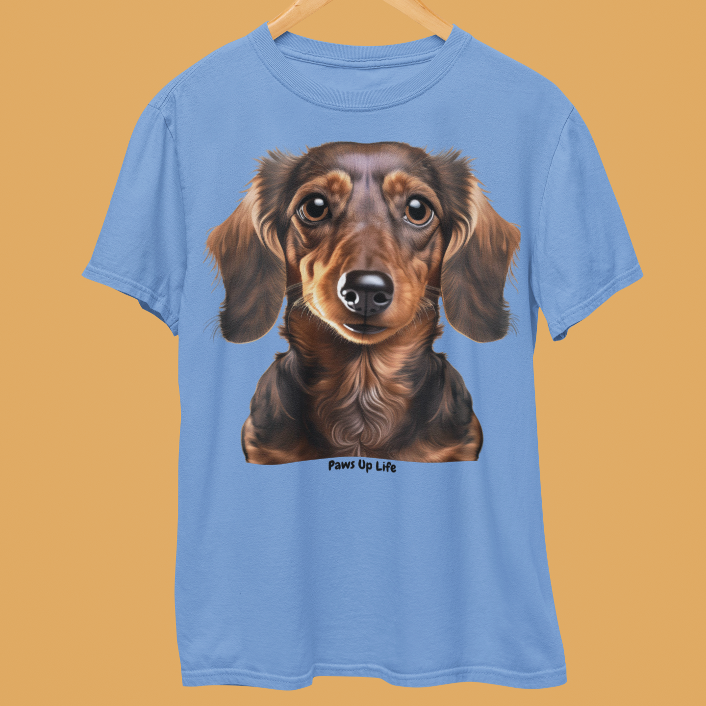 Dachshund Brown Long Haired Gilden Unisex Ultra Cotton Short Sleeve T Shirt By Paws Up Life