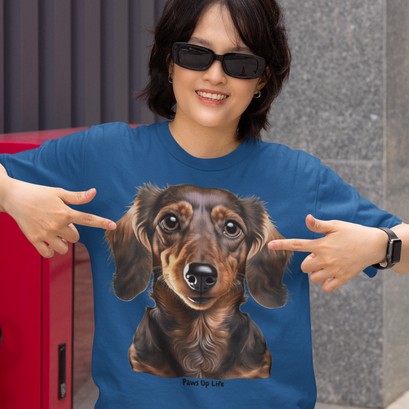 Dachshund Brown Long Haired Gilden Unisex Ultra Cotton Short Sleeve T Shirt By Paws Up Life