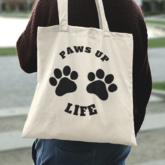 Paws Up Life Brand Cotton Canvas Tote Bag | Dog Mom or Dad| Gift For Her or Him