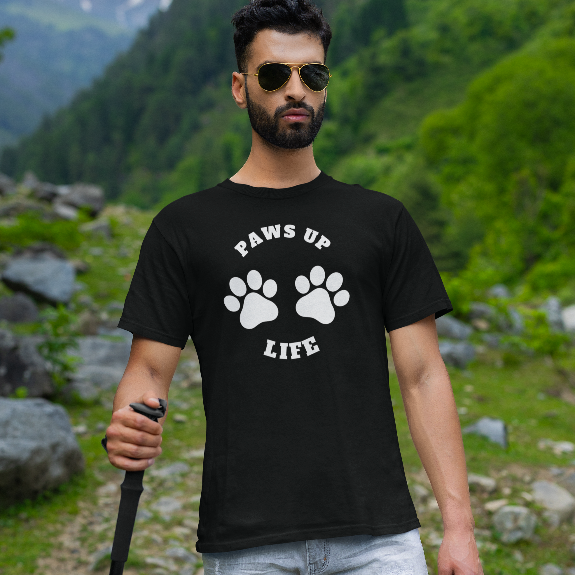 Paws Up Life Logo Gildan Unisex T-shirt - Trendy & Comfy Dog Mom or Dad Unisex Cotton Tee - Perfect Gifts for Adults and Kids | Cozy Pet Lover Apparel for Stylish Comfort | Unisex Heavy Cotton Tee