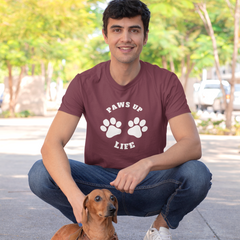 Paws Up Life Logo Gildan Unisex T-shirt - Trendy & Comfy Dog Mom or Dad Unisex Cotton Tee - Perfect Gifts for Adults and Kids | Cozy Pet Lover Apparel for Stylish Comfort | Unisex Heavy Cotton Tee