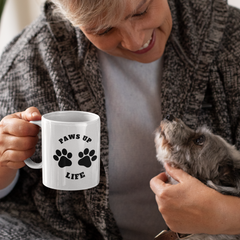 Paws Up Life Logo Coffee Mug: Premium Ceramic Cup for Animal Lovers | Unique Paw Print Design | Ideal Gift for Coffee Enthusiasts - Ceramic Mug 15oz - Great Gift For Dog Mom Or Dad, Adults And Kids