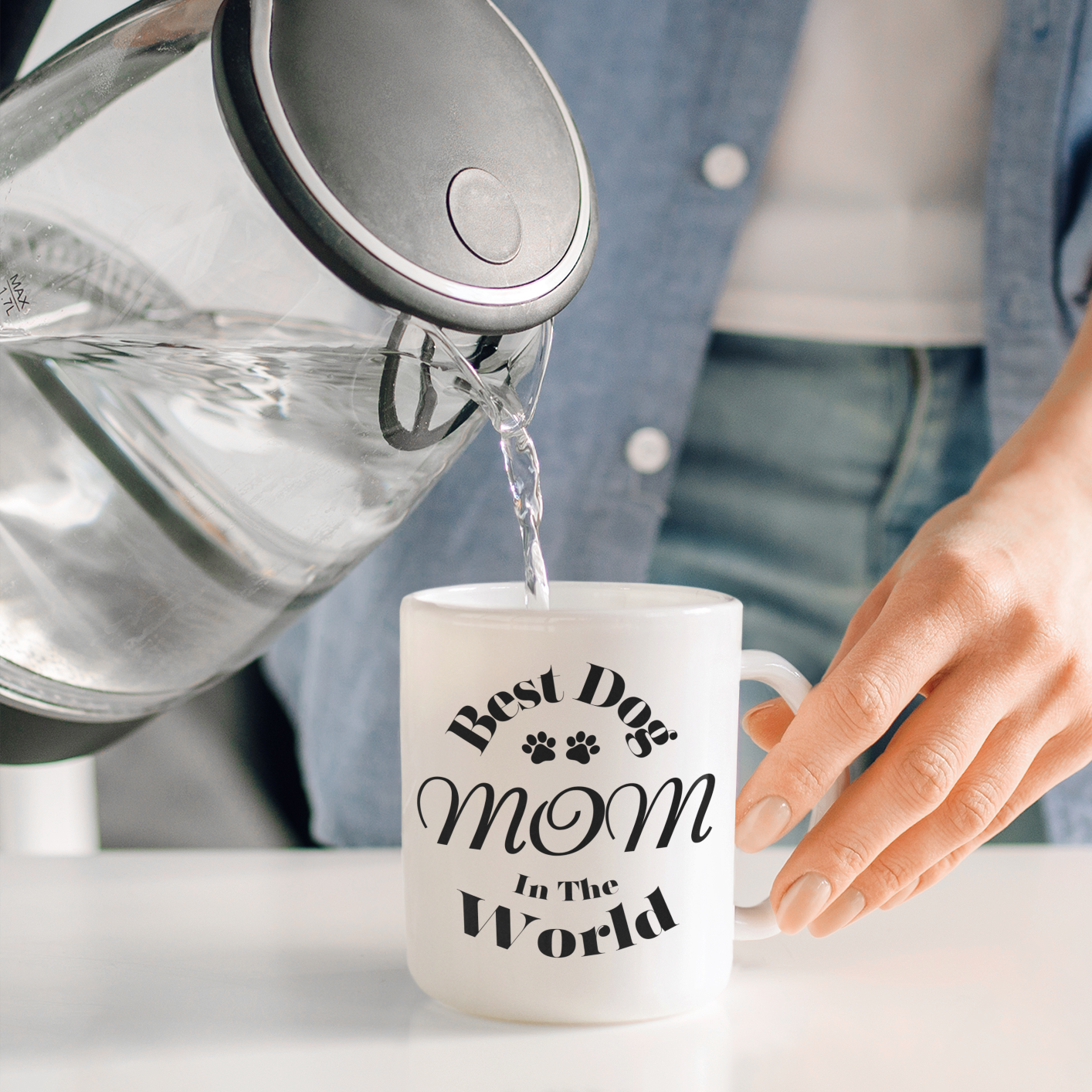 Best Dog Mom in the World 15oz Mug - Perfect Gift for Proud Dog Mom's - Ceramic Mug 15oz |Dog Mom|Mother's Day|Birthday|Christmas| Gift For Her| New Puppy| Pet Adoption| Coffee Mug