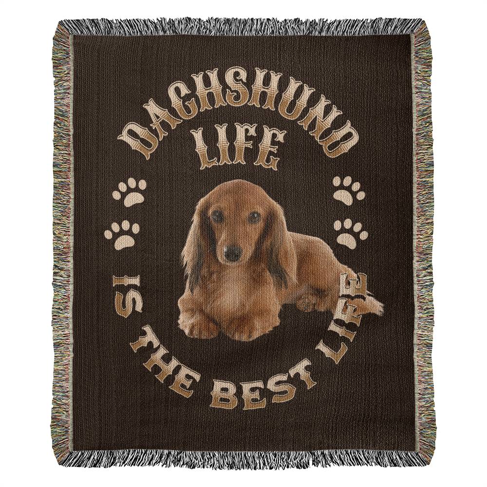 Dachshund Heirloom Brown Blanket: Premium Quality Wiener Dog Throw, Gift For Her, Gift For Him, Birthday, Mother's Day, Father's Day, Christmas