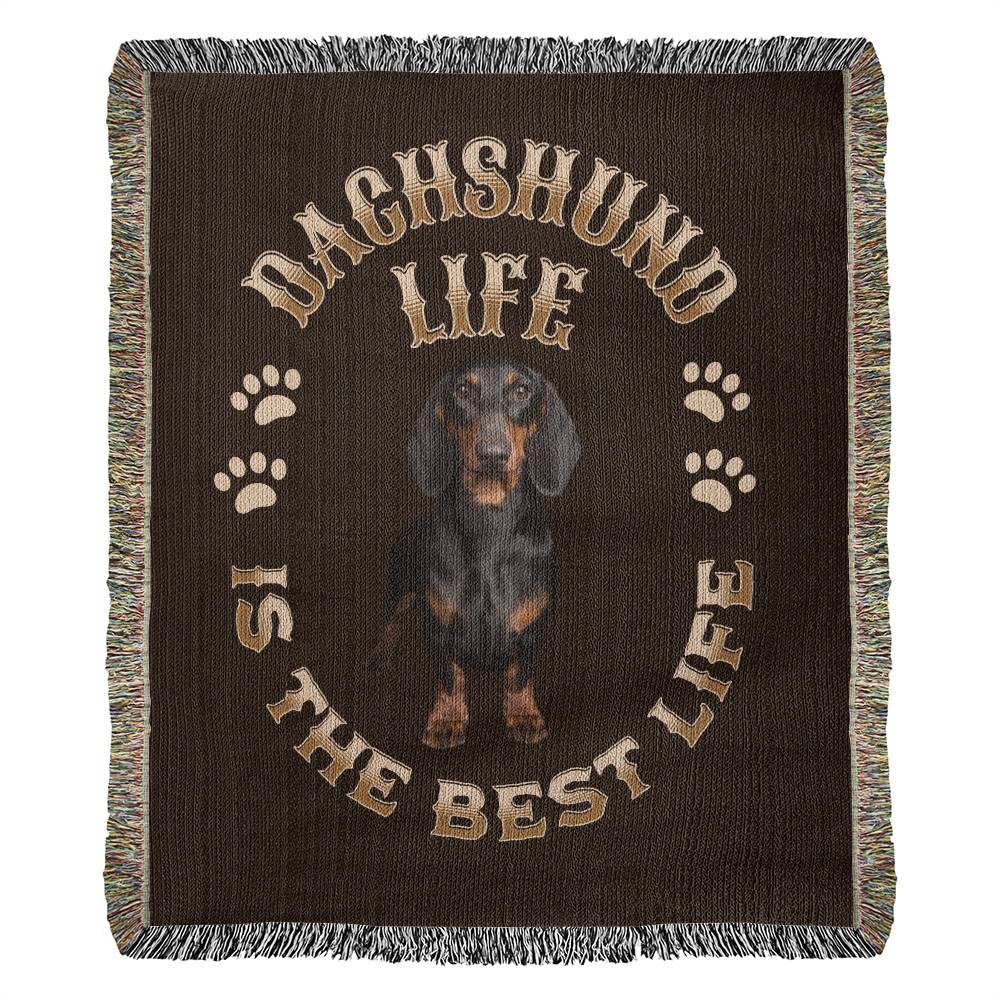 Dachshund Heirloom Brown Blanket: Premium Quality Wiener Dog Throw, Gift For Her, Gift For Him, Birthday, Mother's Day, Father's Day, Christmas