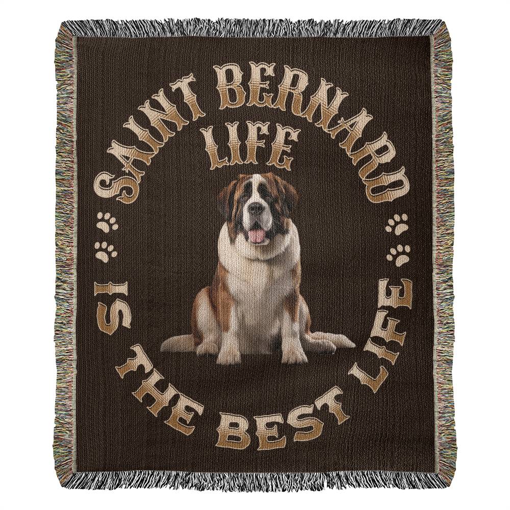 Saint Bernard Brown Heirloom Blanket:  Premium Quality Dog Throw, Gift For Her, Gift For Him, Birthdays, Holidays, New Puppy | Paws Up Life, LLC